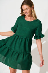 Emerald Green Smock Dress